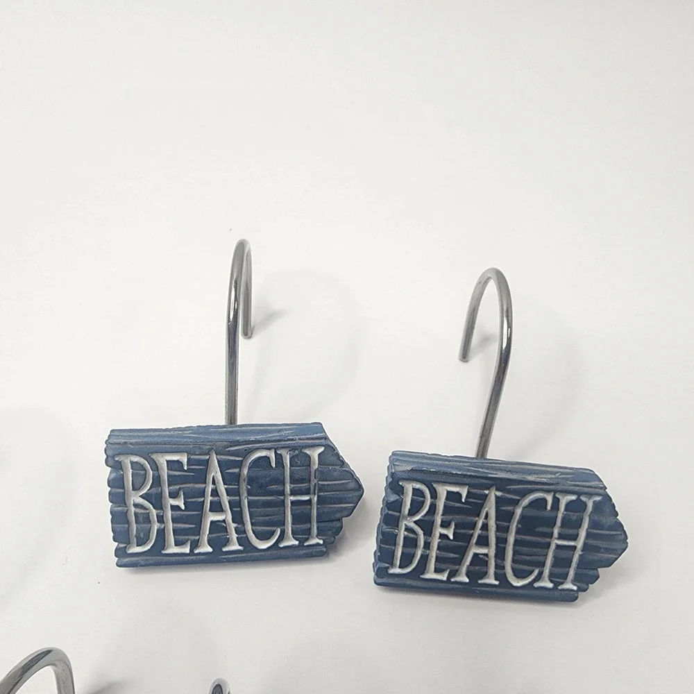 Kathy Middlebrook Beach Sun Surf Seaside Shower Curtain Hooks Set Of 10 (2 Miss)